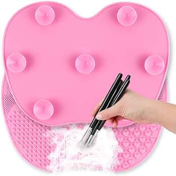 Ranphykx Silicon Makeup Brush Cleaning Mat Makeup Brush Cleaner 9x6.6 inch Big Size Pad Cosmetic ... | Amazon (US)
