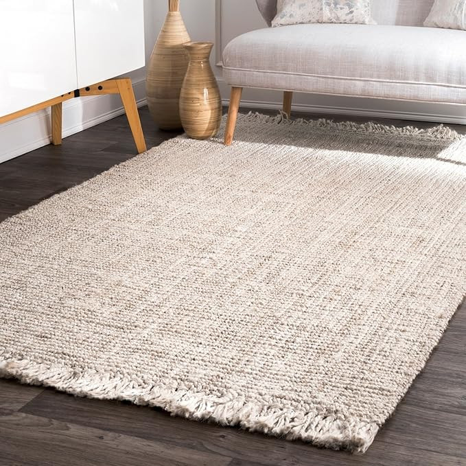 nuLOOM Natura Collection Chunky Loop Jute Rug, 4' x 6', Off-white | Amazon (US)