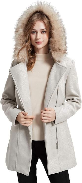 Bellivera Women Faux Woolen Fleece Jacket, Fall and Winter Fashion Long Trench coat with Detachab... | Amazon (US)