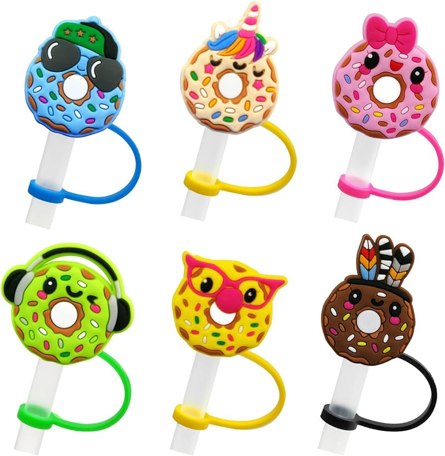 Silicone Straw Plug, 6Pcs Silicone Straw Lid, Reusable Drinking Straw Tips, Splash Proof Straw Pr... | Amazon (US)