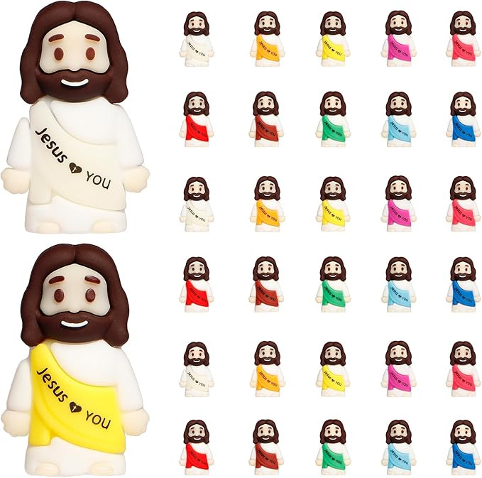 30PCS Little Jesus Figures, 10 Color Tiny Jesus Figurines in Bulk, Mini Jesus Figure Religious Gi... | Amazon (US)