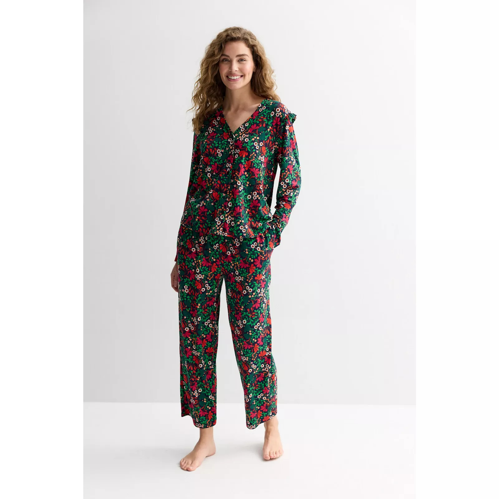 Women's Draper James Cozy Long Sleeve Pajama Top & Pajama Bottoms Set | Kohl's