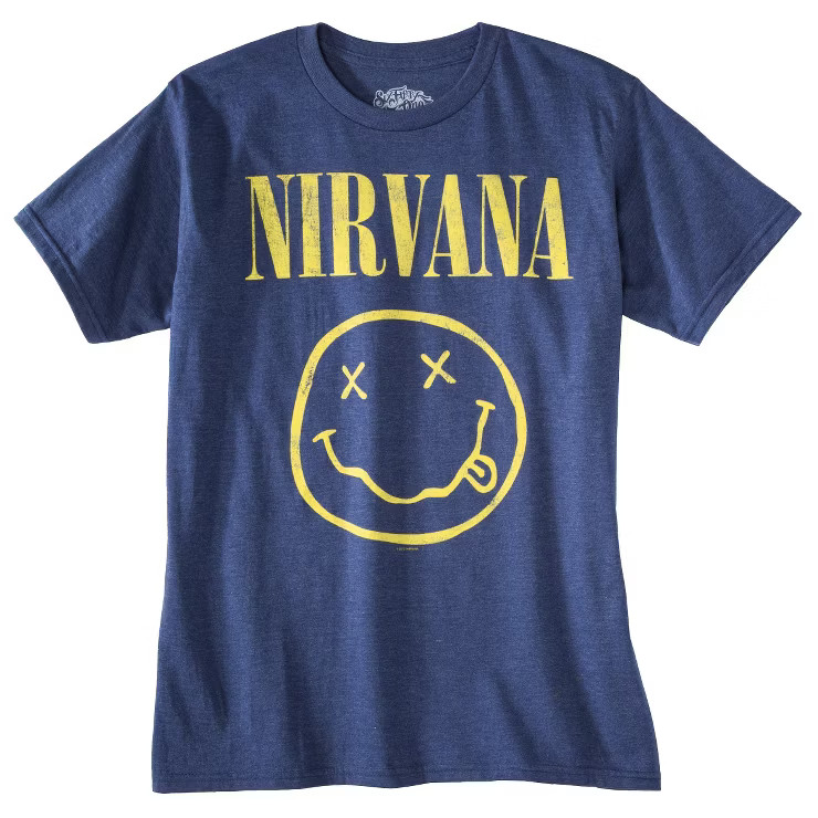 Men's Nirvana Short Sleeve Graphic T-Shirt - Denim Heather | Target