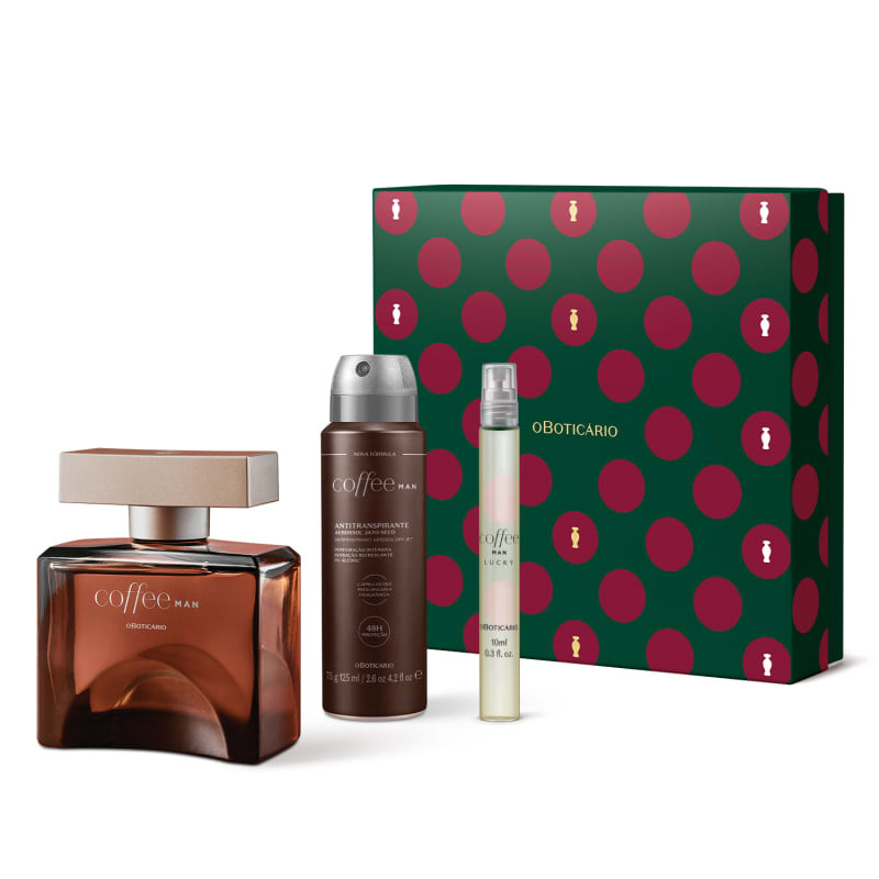 Kit Dia dos Pais Coffee Man: Desodorante Colônia 100ml + Lucky Desodorante Colônia 10ml + Desod... | oBoticario (BR)