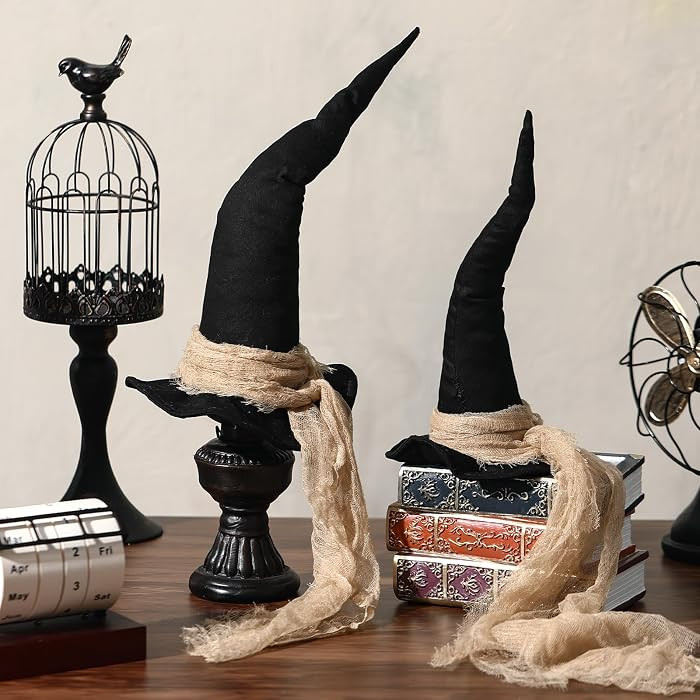 Chicingyou 2 Pcs Halloween Decorations Indoor Vintage Witch Hat Decor Table Centerpiece 13.78'' P... | Amazon (US)