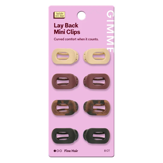 Gimme Beauty Mini Lay Flat Claw Clips, Assorted Colors, 8 Count for Fine Hair | Walmart (US)