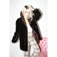 Vintage 60s Dark Brown Faux Fur Jacket | Etsy (UK)
