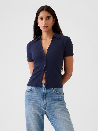 Modern Rib Button Polo Shirt | Gap (US)