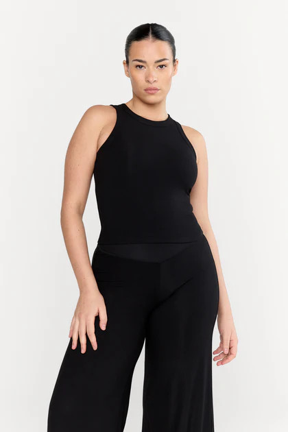 365 SCULPTING LOUNGE RACER TANK - SHADOW BLACK | TALA (UK)