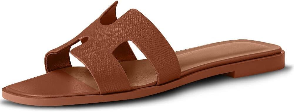 BUMIZZU Womens Sandals Slides for Women Flat Sandals for Women Summer Sandals | Amazon (US)
