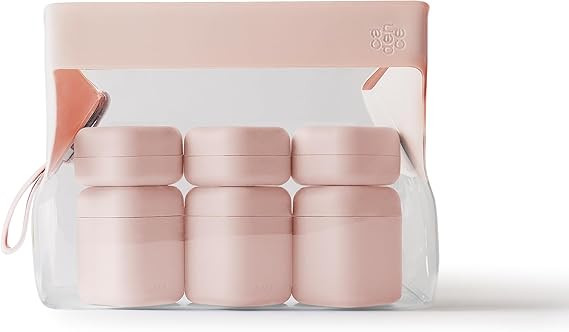 Cadence Parcel – Clear Toiletry Bag with 3 Medium & 3 Small Refillable Capsules, 1qt TSA Approv... | Amazon (US)