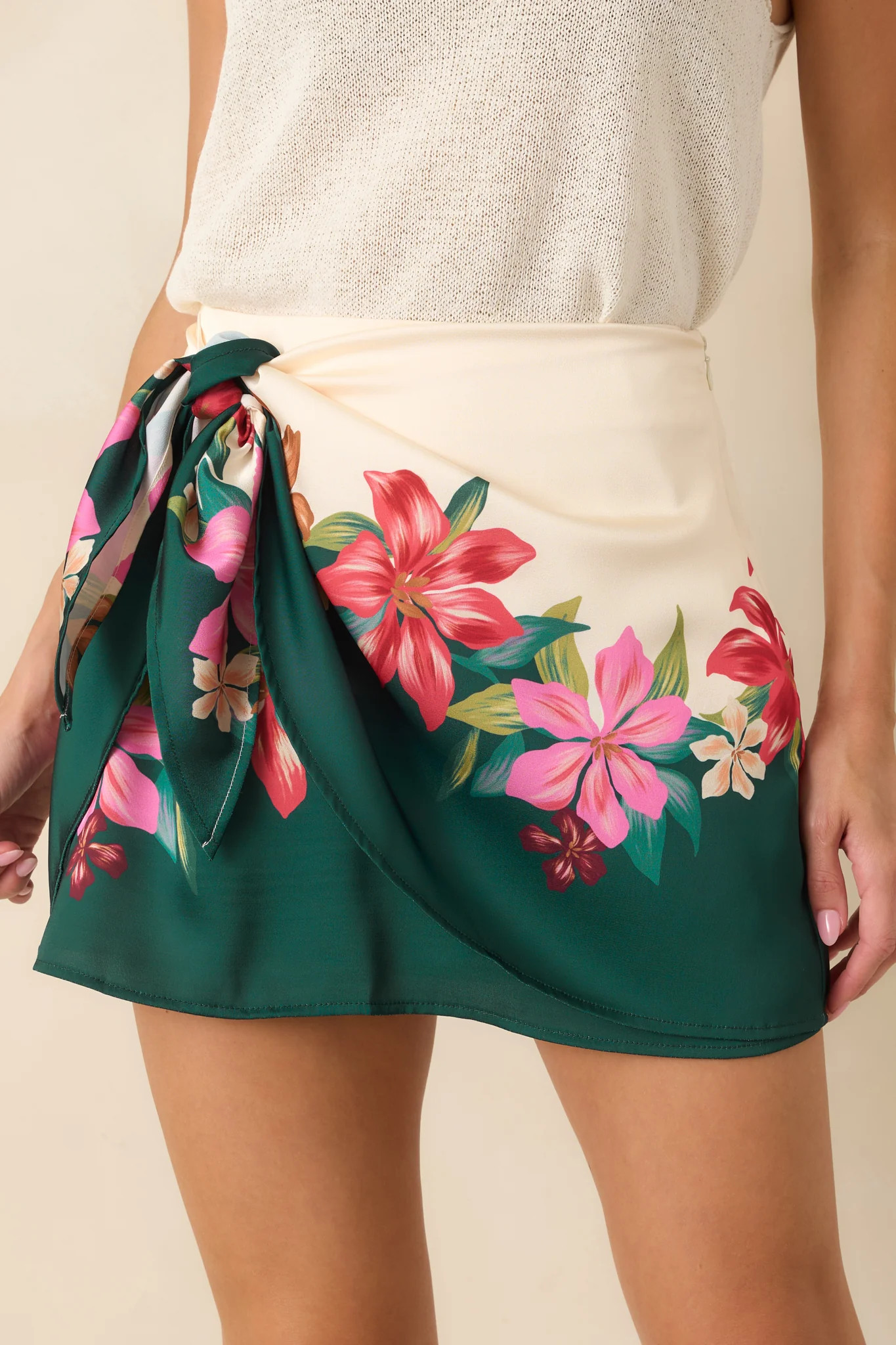 Z Supply Lorna Kiwi Teal Multi Floral Mini Skirt | Red Dress
