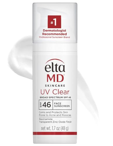 EltaMD UV Clear Face Sunscreen, Oil Free Sunscreen with Zinc Oxide, Dermatologist Recommended Sunscreen, 1.7 oz Pump | Amazon (US)