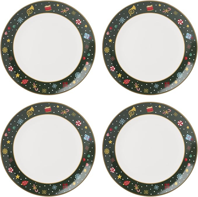 Lenox Dinnerware Set, Nutcracker Ballet Dinner Plate, Service for 4, Porcelain Plates, Microwave ... | Amazon (US)