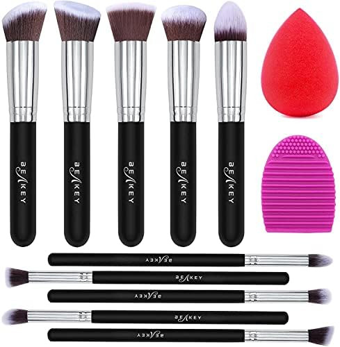 Amazon.com: BEAKEY Makeup Brush Set Premium Synthetic Foundation Face Powder Blush Eyeshadow Kabu... | Amazon (US)