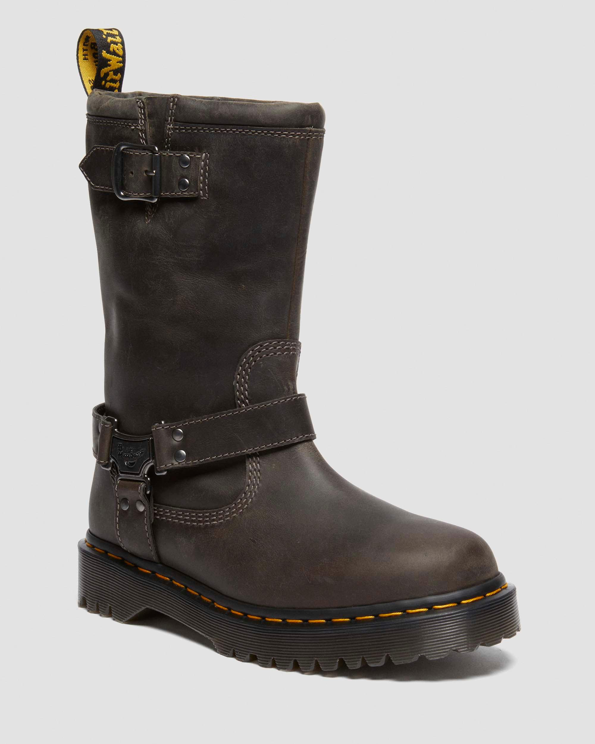 Anistone Tall Leather Biker Boots | Dr Martens (UK)