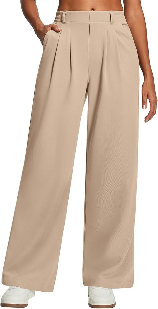 Heathyoga Wide Leg Stretchy Work Pants Women Pull on Dress Pants High Waisted Business Casual Tro... | Amazon (US)