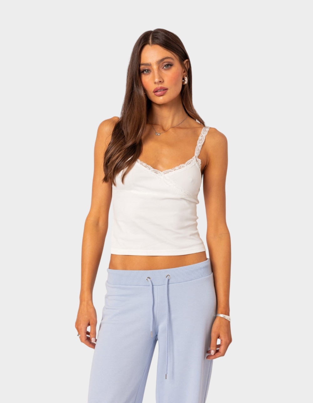 EDIKTED Amilia Lace Trim Tank Top | Tillys
