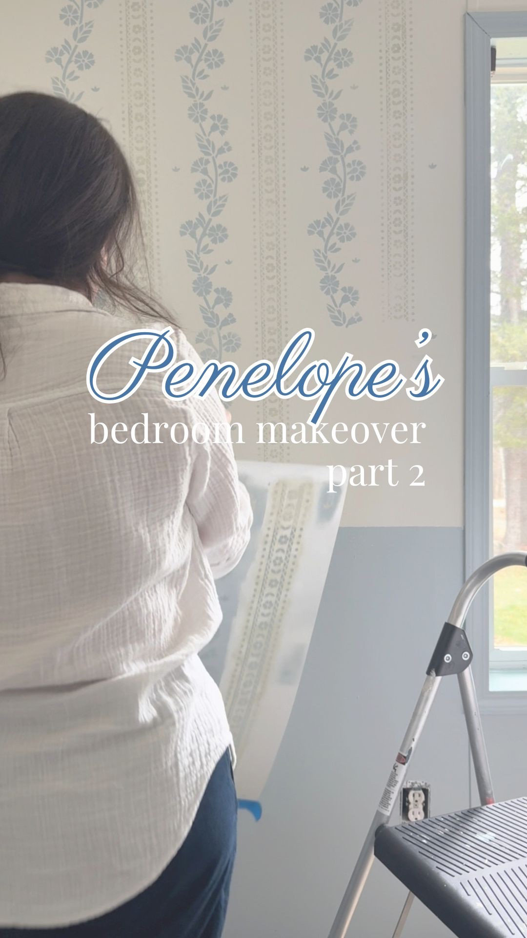PAINT COLORS ⬇️⬇️⬇️

Wall: SW Greek Villa
         SW Sleepy Blue

Stencil: SW Sleepy Blue 
              SW Liveable Green 

And the trim and doors are also Sleepy Blue but in satin finish.

NOW do we think a color with “sleepy” in the name will, in fact, help my daughter to sleep through the night for the first time in her life? I hope so. 

I should make a whole reel with me trying to stencil because MAN it was rough at first trying to get it level because somehow the wall isn’t level? I’m not sure how this house is standing at this point.

#LTKmomlife #LTKHome #LTKKids