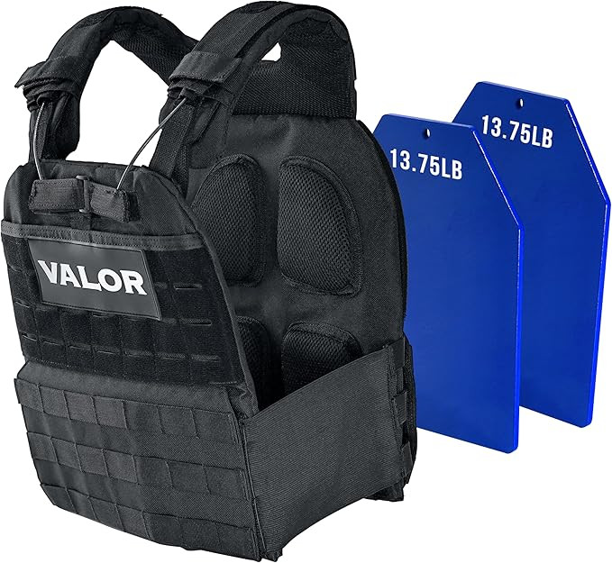 Valor Fitness Weighted Training Vest with Weight Plates - Adjustable Shoulder Pads - 14, 20 or 30... | Amazon (US)