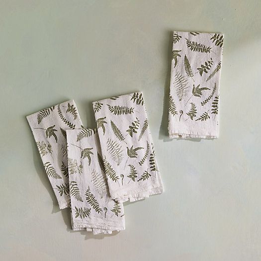 Forest Floor Ferns Napkins, Set of 4 | Terrain