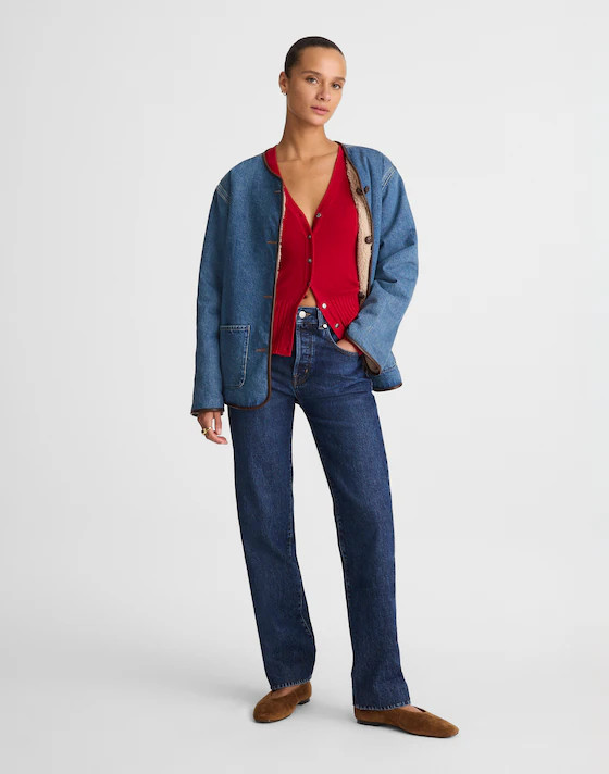 V-Neck Cardigan in Merino-Silk Blend | Madewell