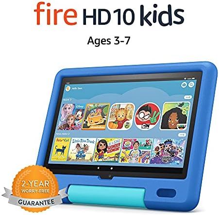 Amazon Fire HD 10 Kids tablet, 10.1", 1080p Full HD, ages 3–7, 32 GB, Sky Blue | Amazon (US)