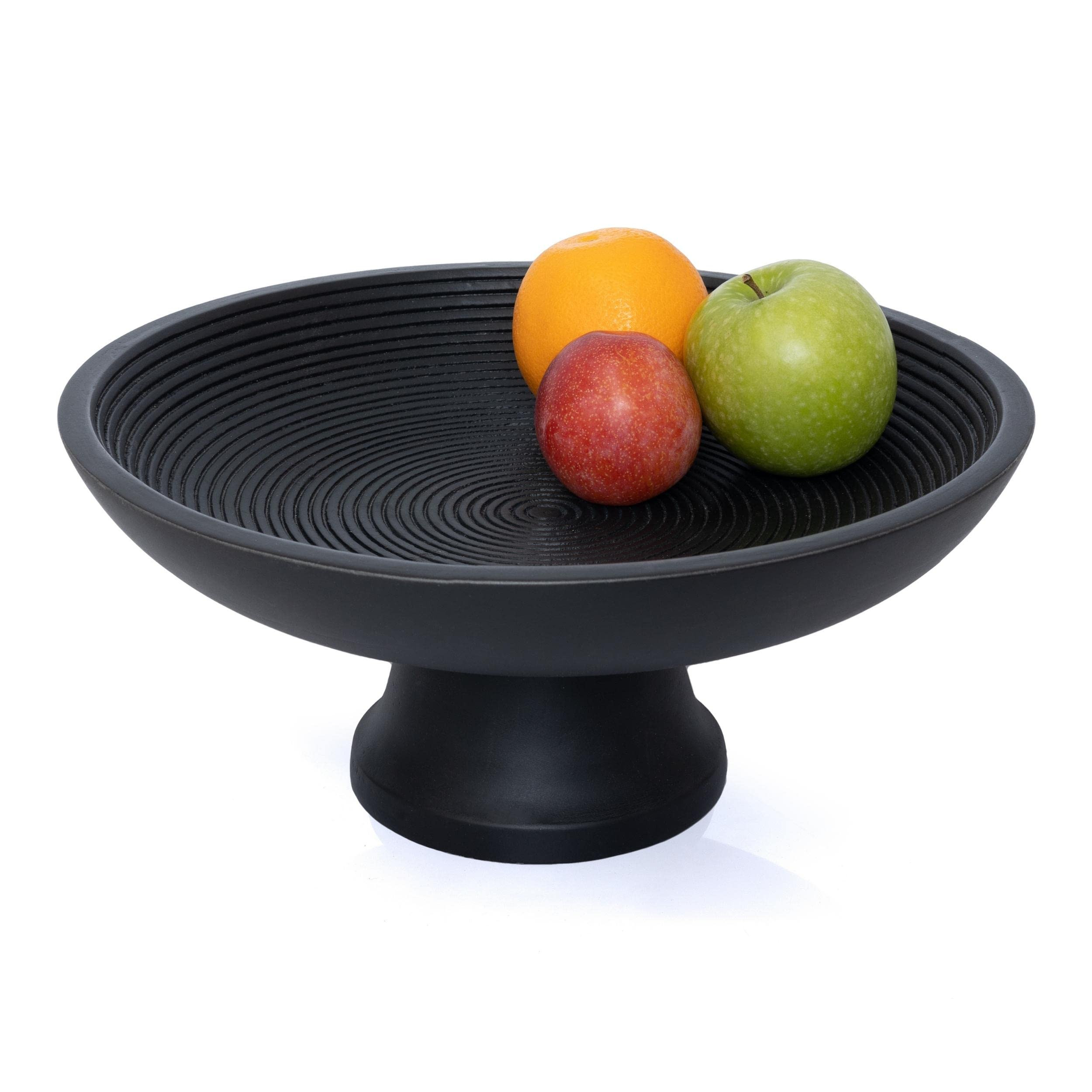 Folkulture Wood Fruit Bowl or Decorative Pedestal Bowl for Table Décor, Wooden Fruit Bowl for Ki... | Amazon (US)