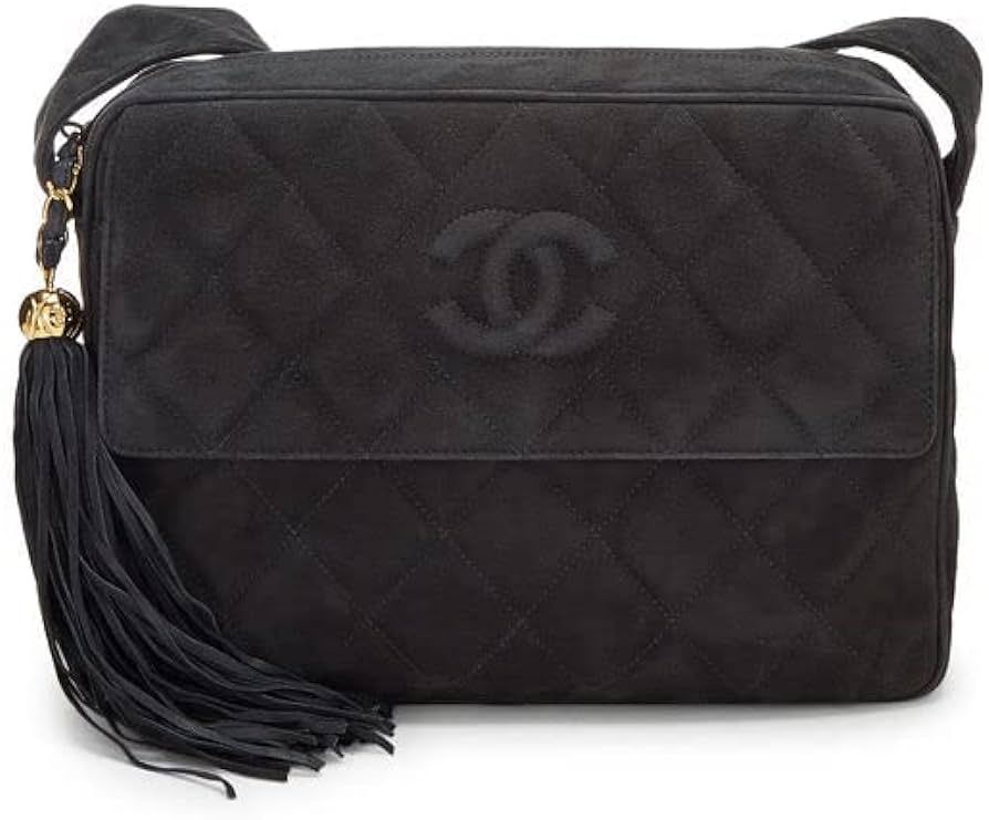 Amazon.com: CHANEL, Pre-Loved Black Quilted Suede Pocket Camera Bag Large, Black : Luxury Stores | Amazon (US)