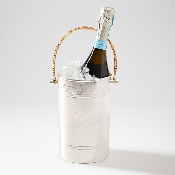 Silver and Rattan Wine Chiller | Mark and Graham