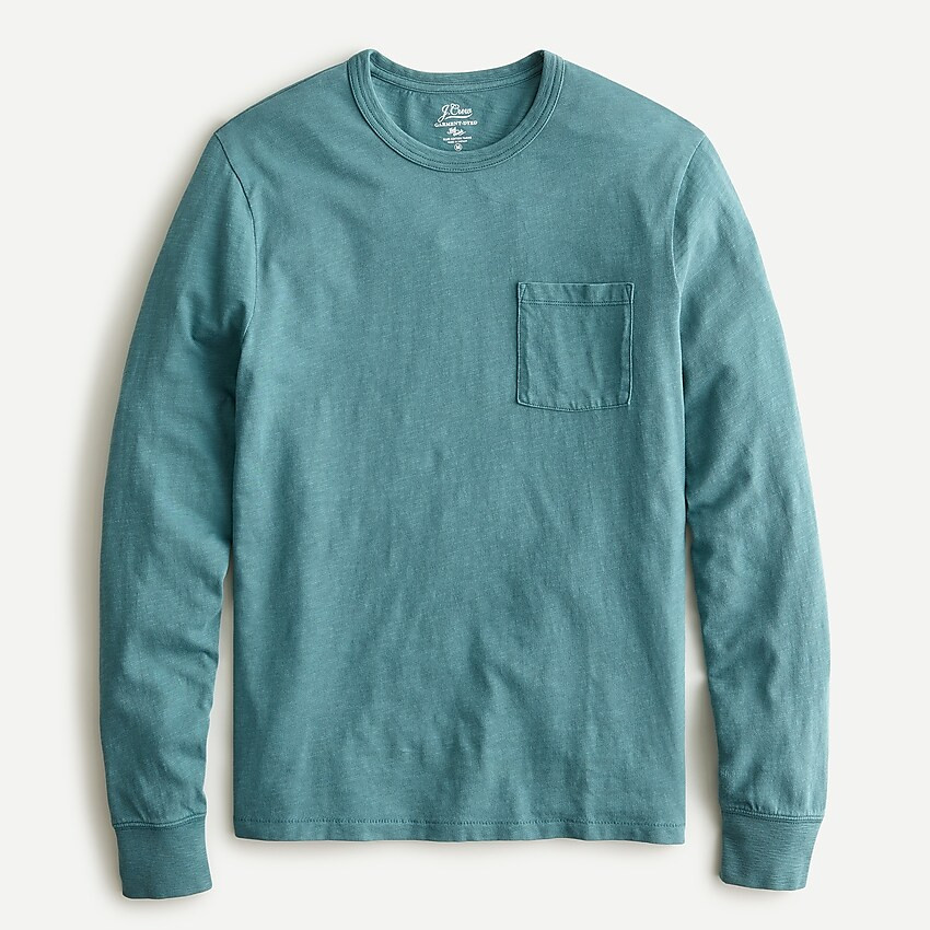 Garment-dyed slub cotton long-sleeve T-shirt | J. Crew US