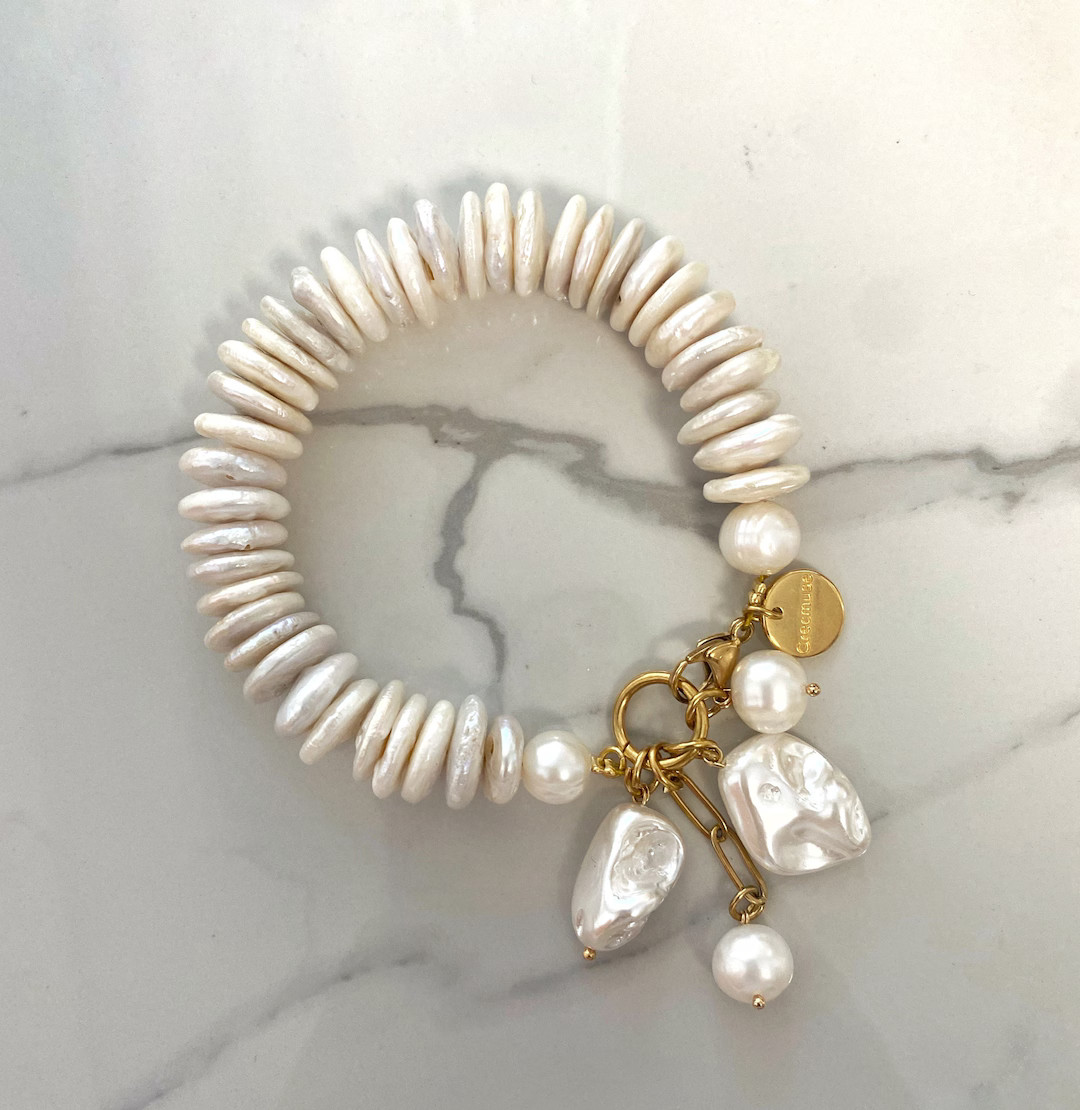 Pearl Bracelet, Chunky Raw Irregular Pearl Bracelet, Freshpearl Charm Bracelet, Bridal Jewelry, L... | Etsy (US)