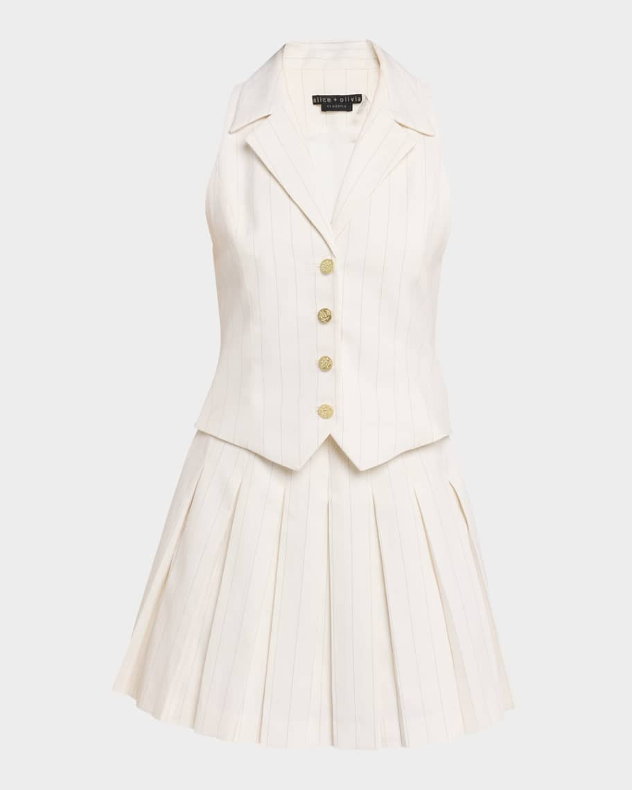 ALICE + OLIVIA Alicia Vest Mini Dress | Neiman Marcus