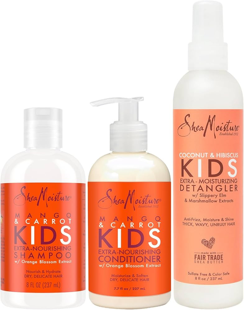 SheaMoisture Kids Mango & Carrot Shampoo and Conditioner Set w/Orange Blossom Extract + Coconut &... | Amazon (US)