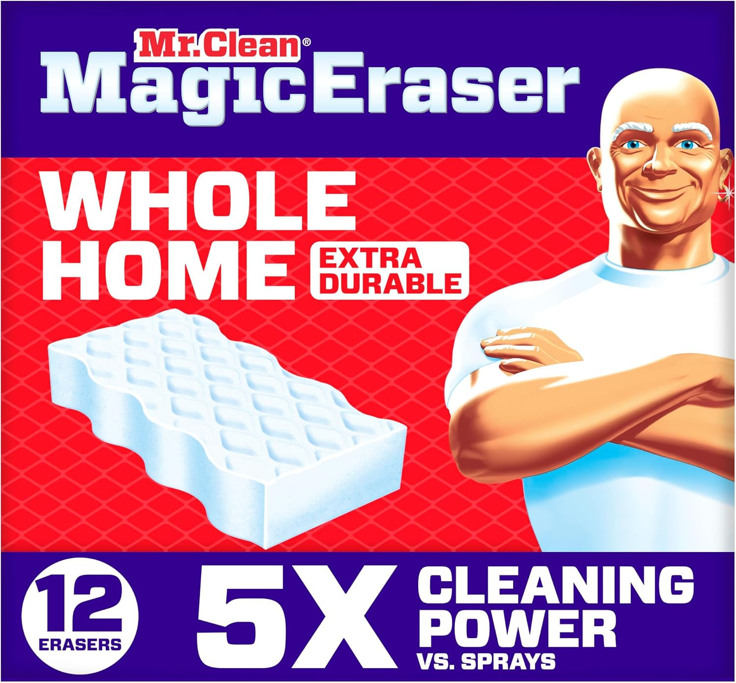 Mr. Clean Magic Eraser Sponge, All Purpose Cleaner, Cleaning Scrubber, Wall, Sneaker, Kitchen, Ba... | Amazon (US)