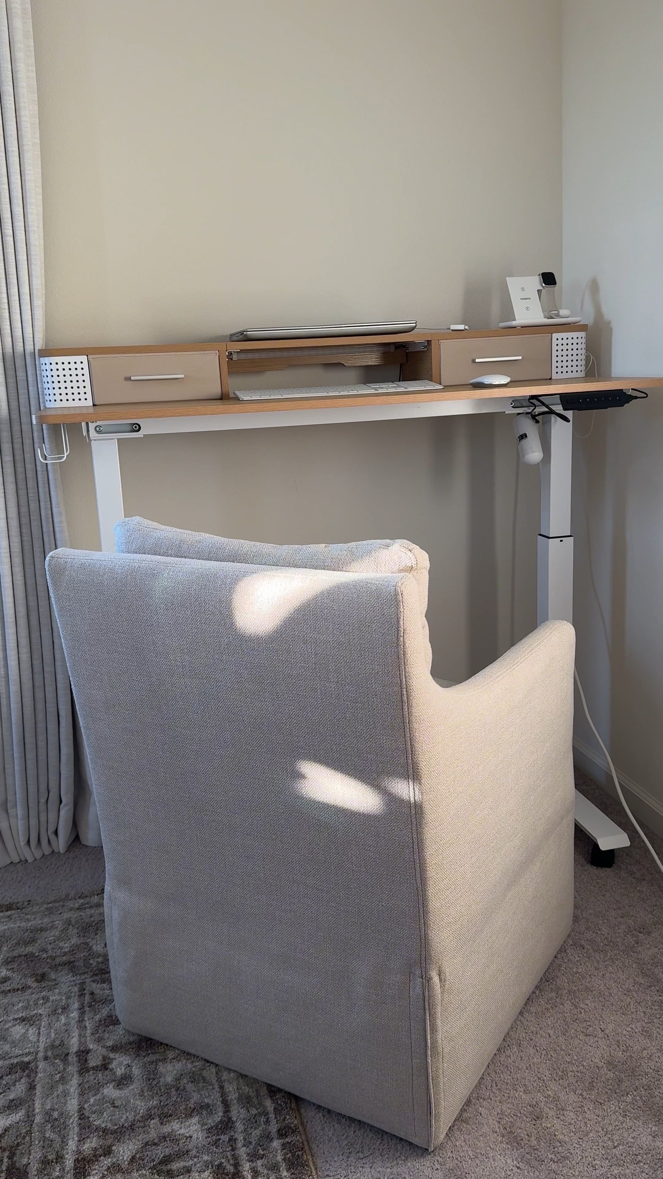 Amazon Adjustable Height and Memory Function Standing Desk!

This desk is a game-changer, allowing you to adjust its height, so you can find the perfect position for your work. And with its memory function, you can save up to 3 of your favorite heights, making it even easier to get comfy.
The middle shelf can also be adjusted in height as needed, while the two drawers provide ample space for your small items. Plus, the perforated panels keep cables organized, so your workspace stays tidy. So, if you're looking for a versatile and comfortable desk that's easy to use, look no further this modern stylish and functional desk!

Additional features:
- Two AC outlets, one USB-A port, and one USB-C port, so you can conveniently charge your devices. 
- Smooth adjustments with a noise level below 50 dB.
- Two hooks on the side, keeping your headphones, bags, and other items within easy reach. 
- Adjustable LED light strip, adding a pleasant ambiance to your workspace.
- Sturdy steel frame and reinforced by double crossbeams, this desk ensures stability and can support up to 176 pounds. 
- And the best part? It's super easy to assemble, thanks to labeled parts and clear instructions.
Don’t forget to follow and comment, and stay tuned for more great product recommendations!

#LTKHome