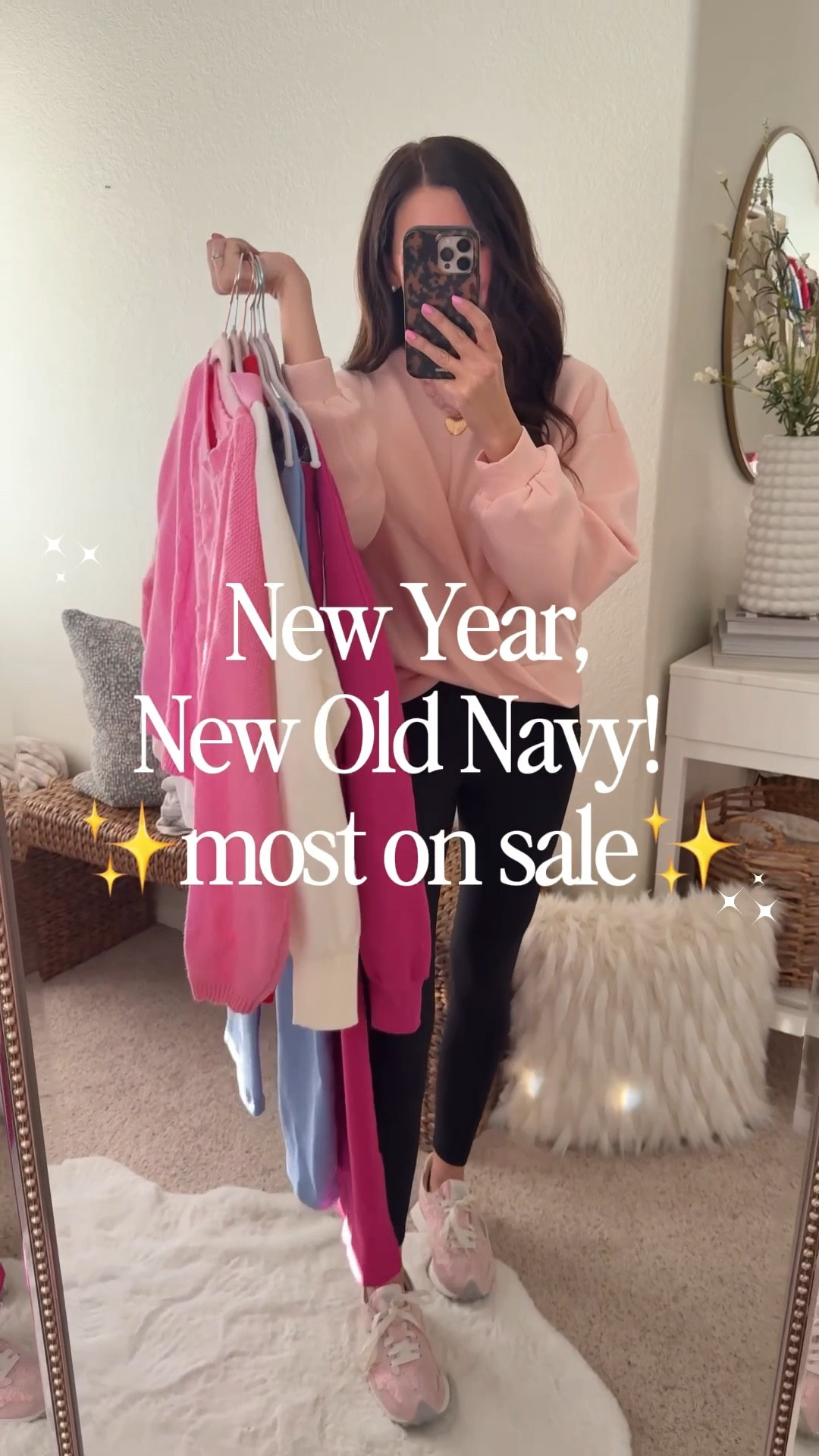 Comment DETAILS to shop my new old navy haul—most on mega sale👏🏻😍 I know we all want to be cozy right now with hints of spring!! These outfits do just that!
.
.
SIZING-
Periwinkle barrel sweatpants -extra small regular
Periwinkle embroidered pullover -medium
Pink oversize pullover-small
Pink sweatpants -small
Pink bike shorts -small
Heart button cardigan -medium
Bubble heart pink sweater -
Pink and white polo -medium
Bounce fleece pullover -small
Ribbed leggings -medium
Wide leg jeans -4 regular
Black wide leg jeans -2 regular
.
.
#oldnavystyle 

#LTKFindsUnder50 #LTKSaleAlert #LTKFindsUnder100