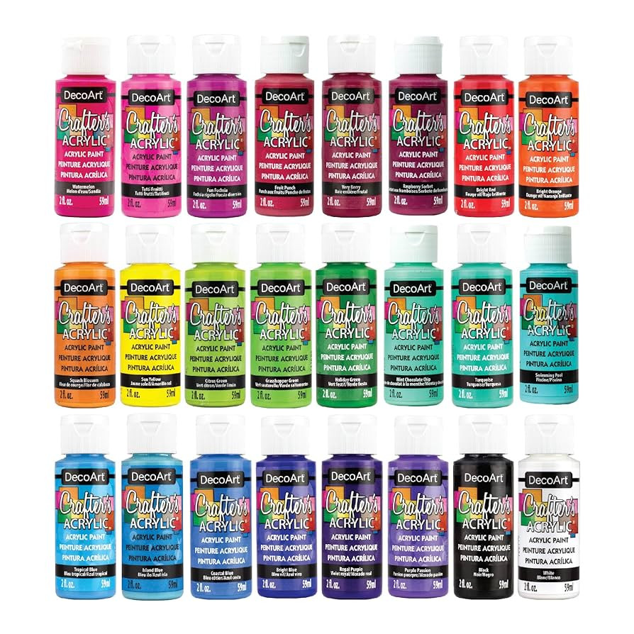 DecoArt Crafter’s Acrylic Paint Set, 24 (2 fl oz/59 ml) Assorted Bright Colors, DIY Arts And Cr... | Amazon (US)