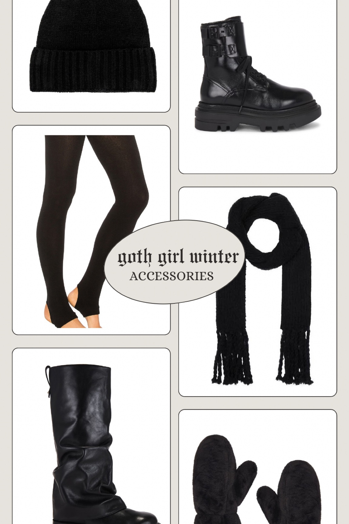 Goth Girl Winter: All black winter accessories.

#LTKHoliday #LTKCyberWeek #LTKSeasonal