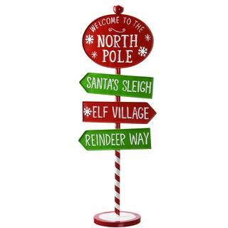 36" North Pole Signpost Figurine | Michaels Stores
