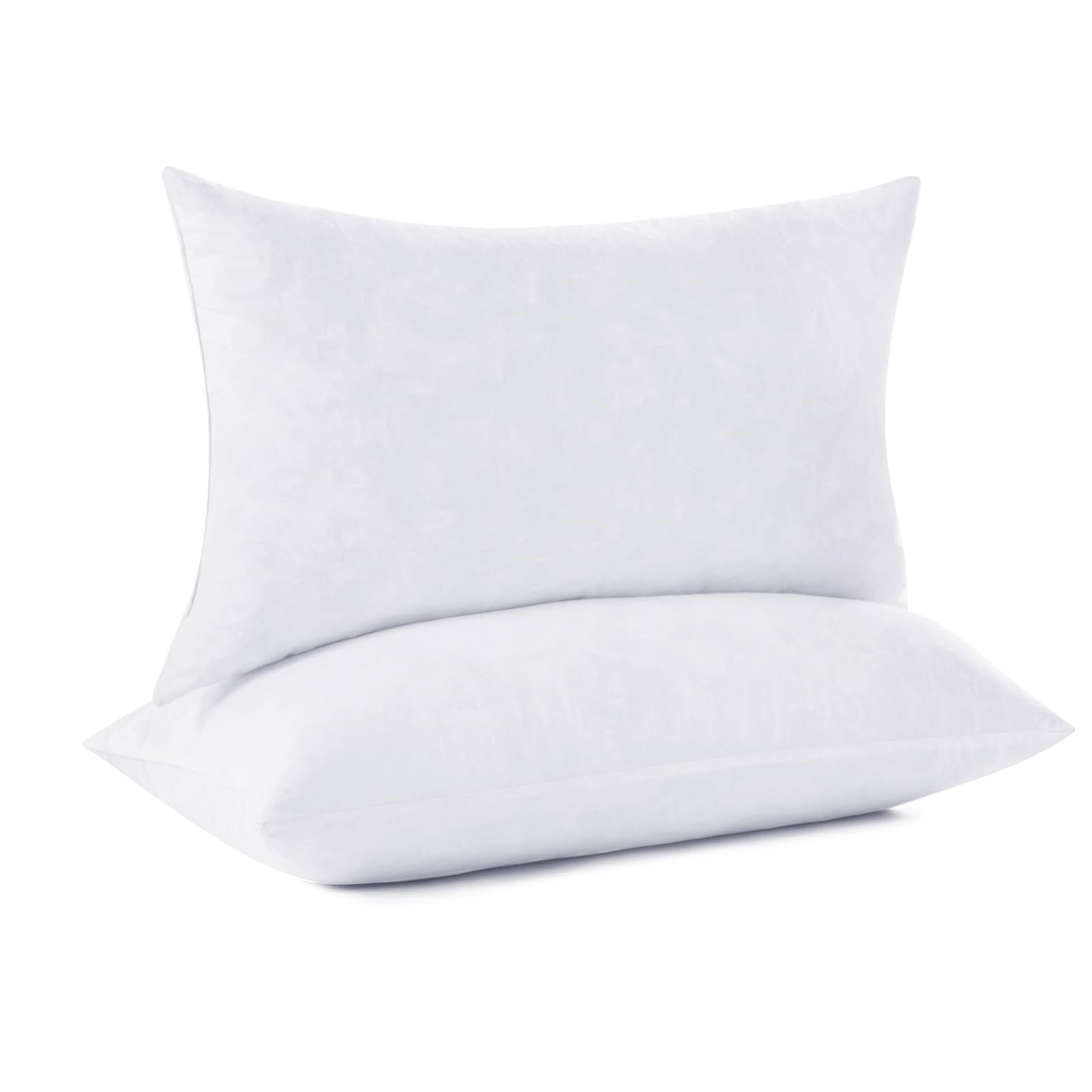 DOWNCOOL 100% Cotton Stuffer Throw Pillow Insert Set of 2, Rectangle Down and Feather Filled Decorative Bed Sofa Insert, 12x20 Inch, White | Amazon (US)