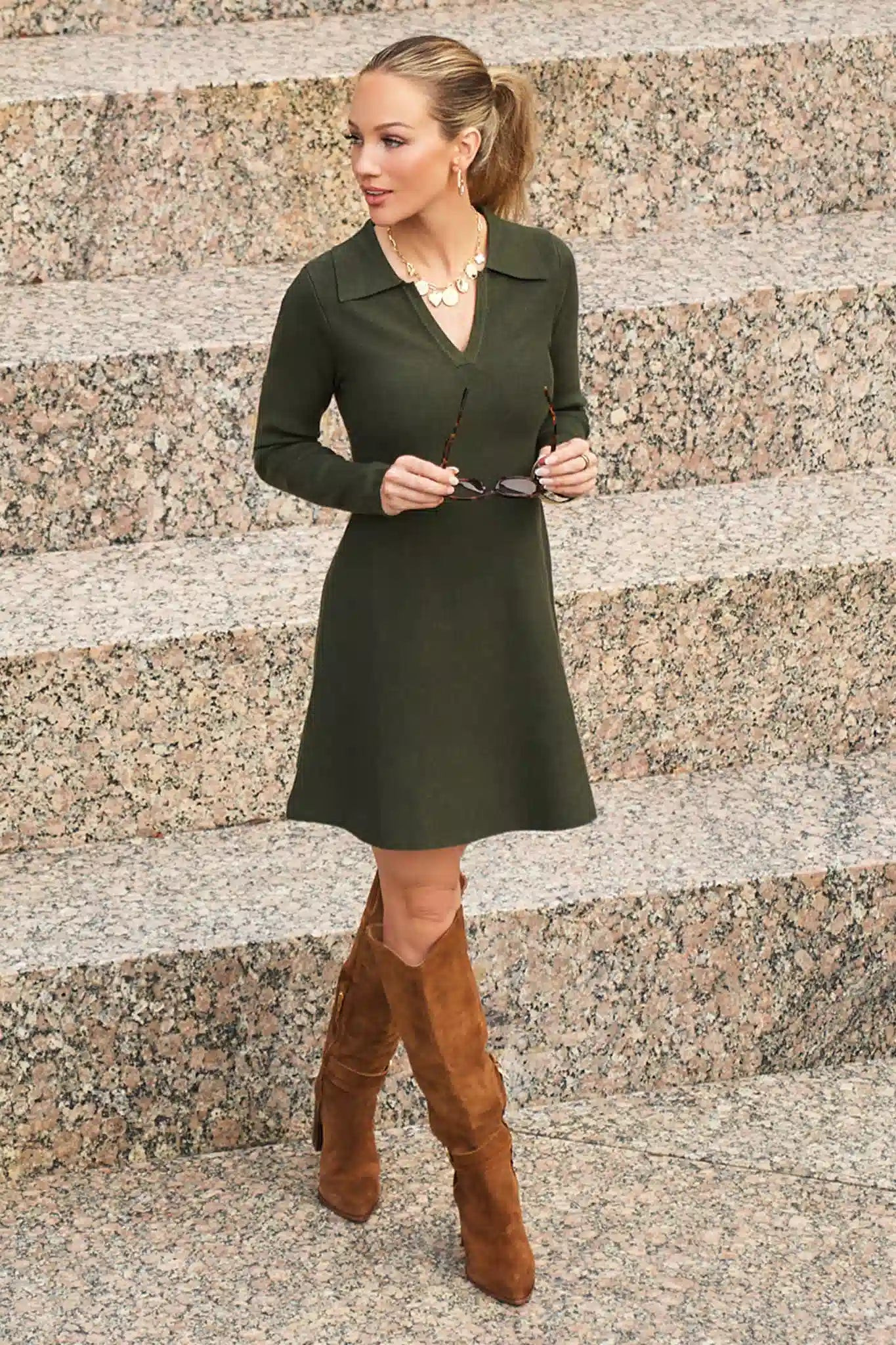 Amelia Dress- Olive | Avara
