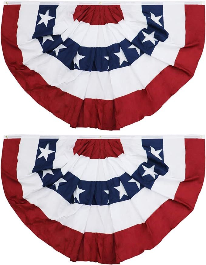 American Pleated Fan Flag,3 X6 Ft Patriotic Bunting,American US Large Size Half Fan Banner,Americ... | Amazon (US)