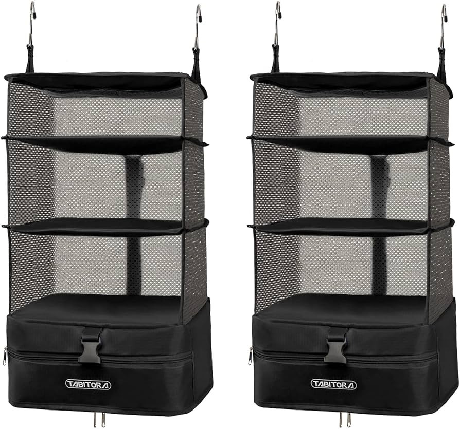 TABITORA Portable Hanging Travel Shelves Bag Packing Cube Organizer Suitcase Storage Large Capaci... | Amazon (US)