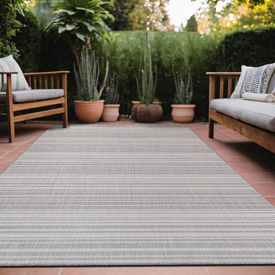 Stripe Outdoor Rug 10x14 Washable Outside Carpet for Indoor Patio Porch Waterproof Easy Cleaning ... | Amazon (US)