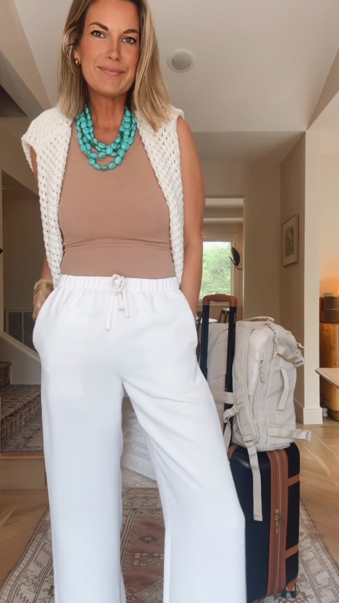 The viral travel pants that don’t wrinkle!! I am in small tall. Sharing a save option for the pants and the necklace.

#LTKootd #LTKTravel #LTKSeasonal