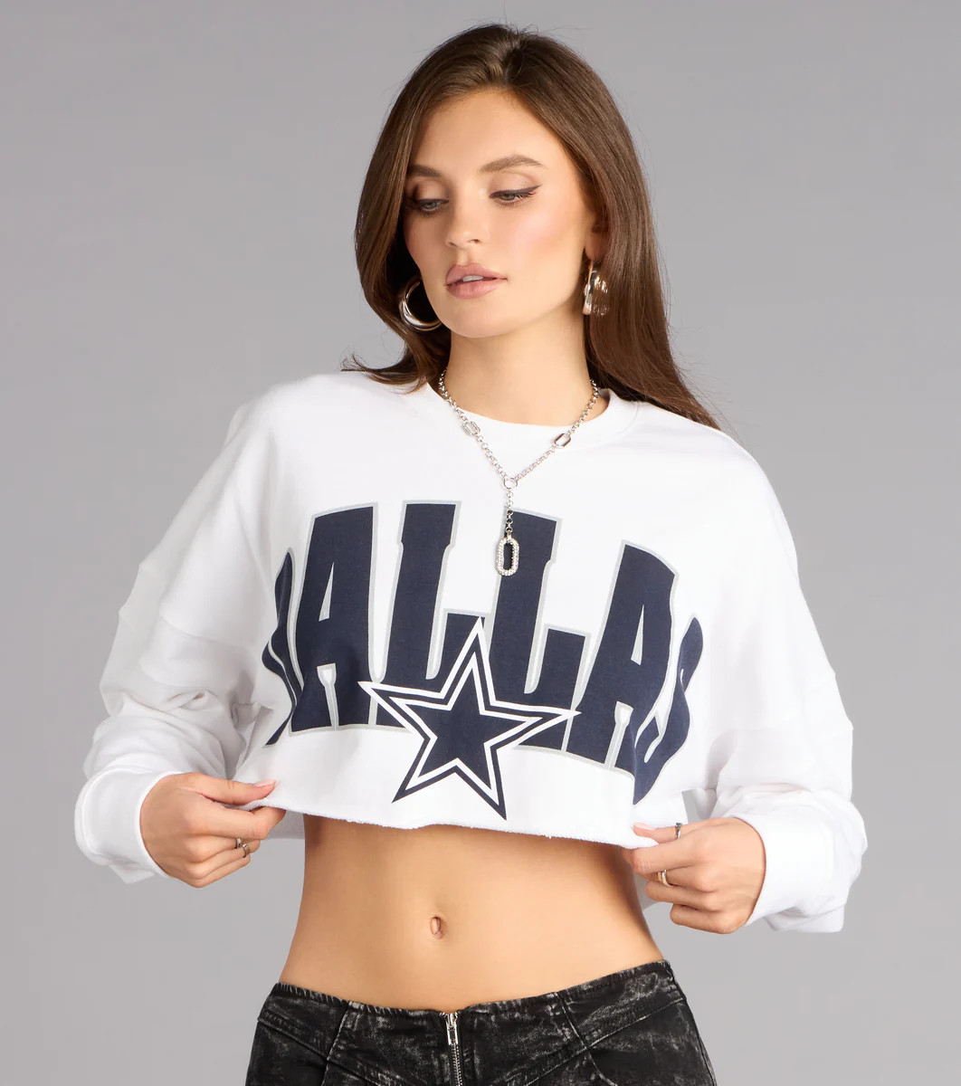 Ultra Game NFL Dallas Cowboys Crop Sweatshirt | Windsor Stores