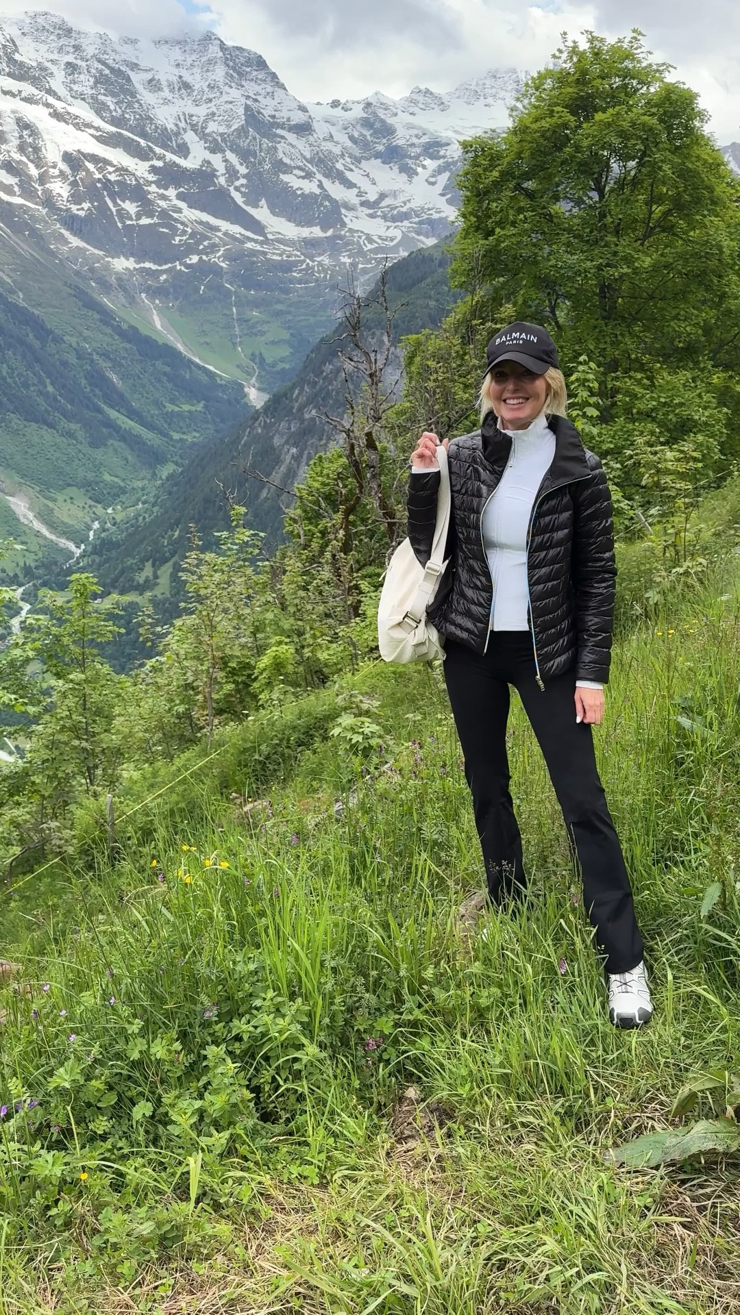 What I wore in Lauterbrunnen, Switzerland. Elizabeth and I went to see caves with waterfalls inside of them, hiked in Mürren, and visited the skyline revolving restaurant, Schilthorn, with 360-degree panoramic views of the Eiger, Mönch and Jungfrau peaks (along with 200 others)! 

Layers were the name of the game for this day. I started with a white tee and Spanx Booty Boost pants, then added a Lululemon jacket. For additional layers, I wore my Herno puffer and Northface raincoat as needed. 

#LTKSeasonal #LTKTravel