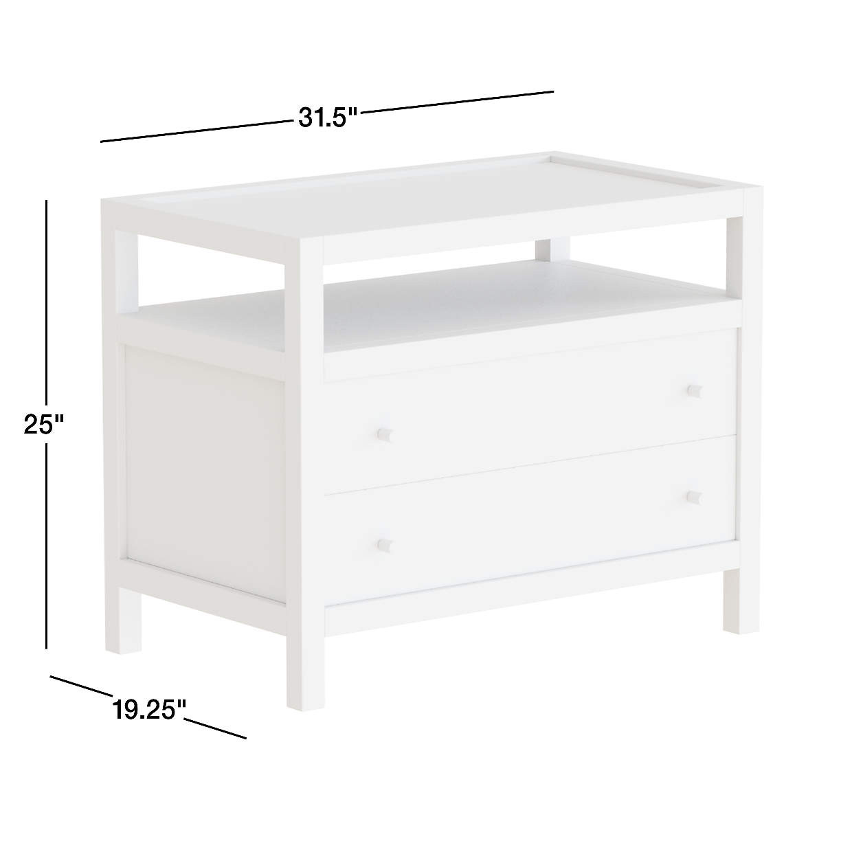 Keane 31.5" Weathered Natural Solid Wood Charging Nightstand + Reviews | Crate & Barrel | Crate & Barrel