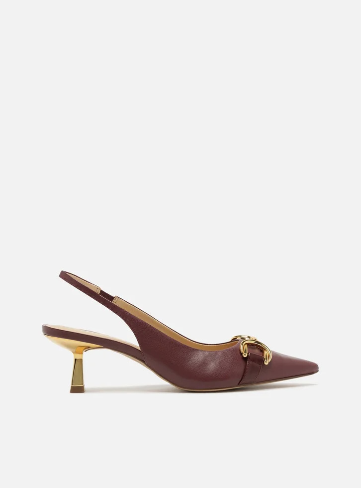 Scarpin Marrom Snake Bico Fino Slingback Bridão | ZZ Mall (BR)